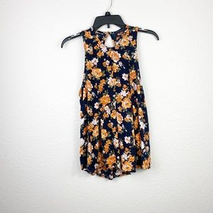 American Eagle Pleated Floral Tank Top
